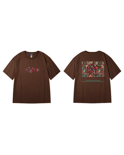 T-shirt Paisley Oversize Chic - t-shirt - T-shirt Oversize Chic avec Design Graphique Unique