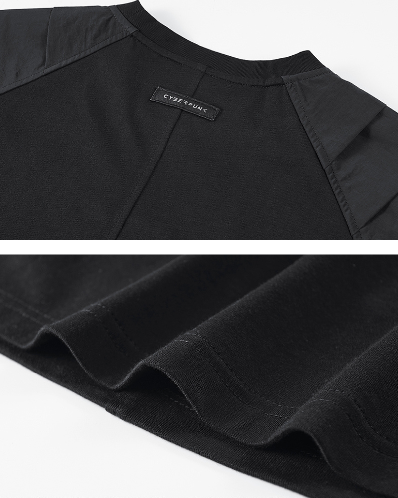 T-shirt Patchwork Urbain Adaptatif - t-shirt - T-shirt Patchwork Urbain Techwear Confortable