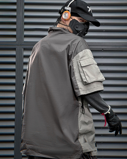 T-shirt Performance Patchwork Dynamique - t-shirt cargo fonctionnel - T-shirt Cargo Techwear pour une allure moderne