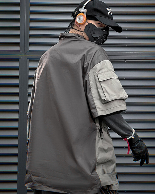 T-shirt Performance Patchwork Dynamique - t-shirt cargo fonctionnel - T-shirt Cargo Techwear pour une allure moderne