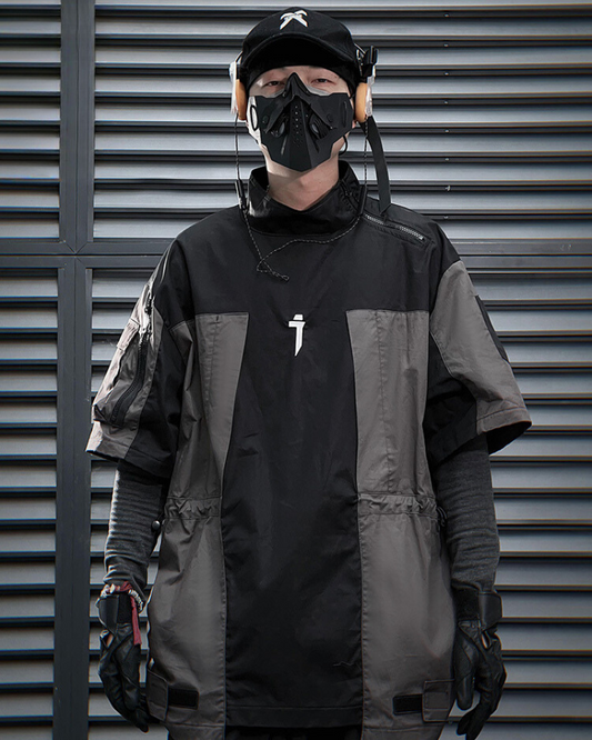 T-shirt Performance Patchwork Dynamique - t-shirt - T-shirt Cargo Techwear pour une allure moderne