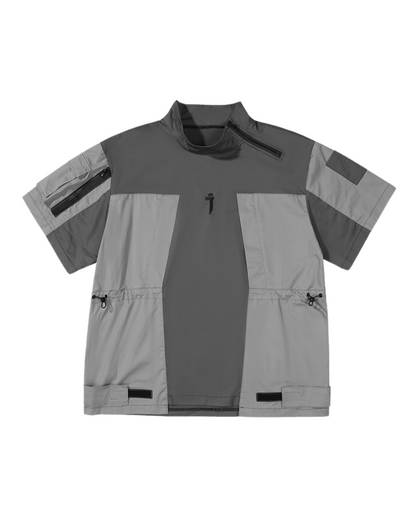 T-shirt Performance Patchwork Dynamique -  techwear - T-shirt Cargo Techwear pour une allure moderne
