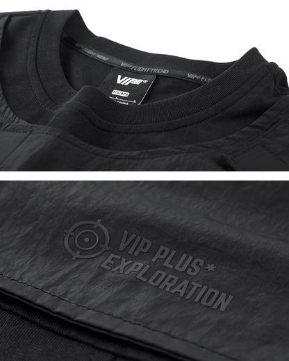 T-shirt Poche Adaptatif pour Tous -  confortable - T-shirt Poche Adaptatif Noir au Style Techwear