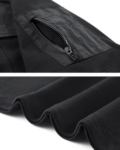 T-shirt Poche Adaptatif pour Tous -  noir - T-shirt Poche Adaptatif Noir au Style Techwear
