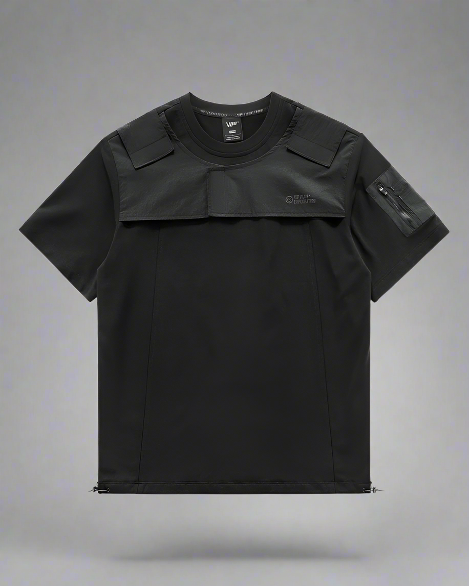 T-shirt Poche Adaptatif pour Tous - t-shirt - T-shirt Poche Adaptatif Noir au Style Techwear