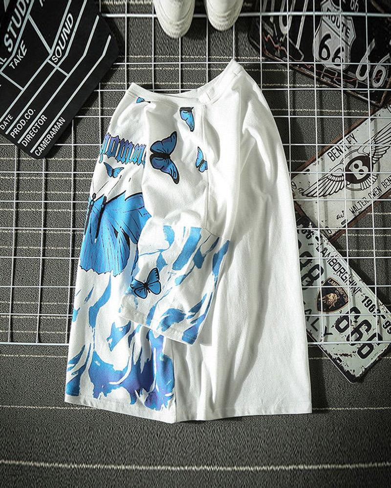 T-shirt Street Style Papillon Audacieux -  techwear - T-shirt Audacieux Papillon pour un Style Street