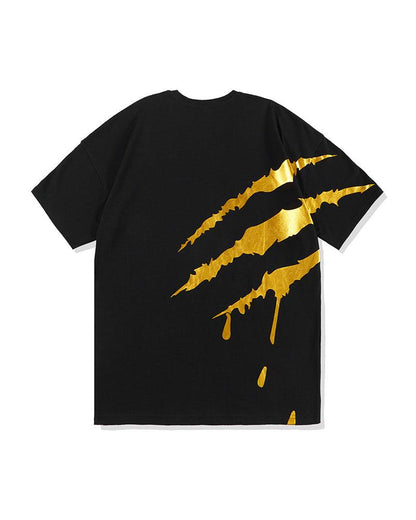 T-Shirt Tech à Rayures Vibrantes -  cyberpunk - T-Shirt Tech à Rayures Fluorescentes pour un Style Urbain