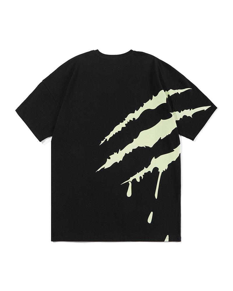 T-Shirt Tech à Rayures Vibrantes -  style techwear - T-Shirt Tech à Rayures Fluorescentes pour un Style Urbain
