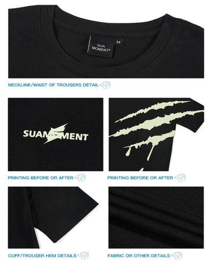 T-Shirt Tech à Rayures Vibrantes -  techwear - T-Shirt Tech à Rayures Fluorescentes pour un Style Urbain