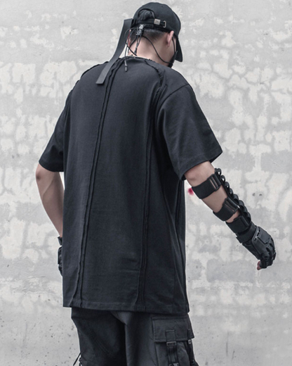 T-Shirt Tech Tee Découpé de Nouvelle Génération - t-shirt techwear - T-Shirt Tech Tee Découpé pour un Look Urbain Unique