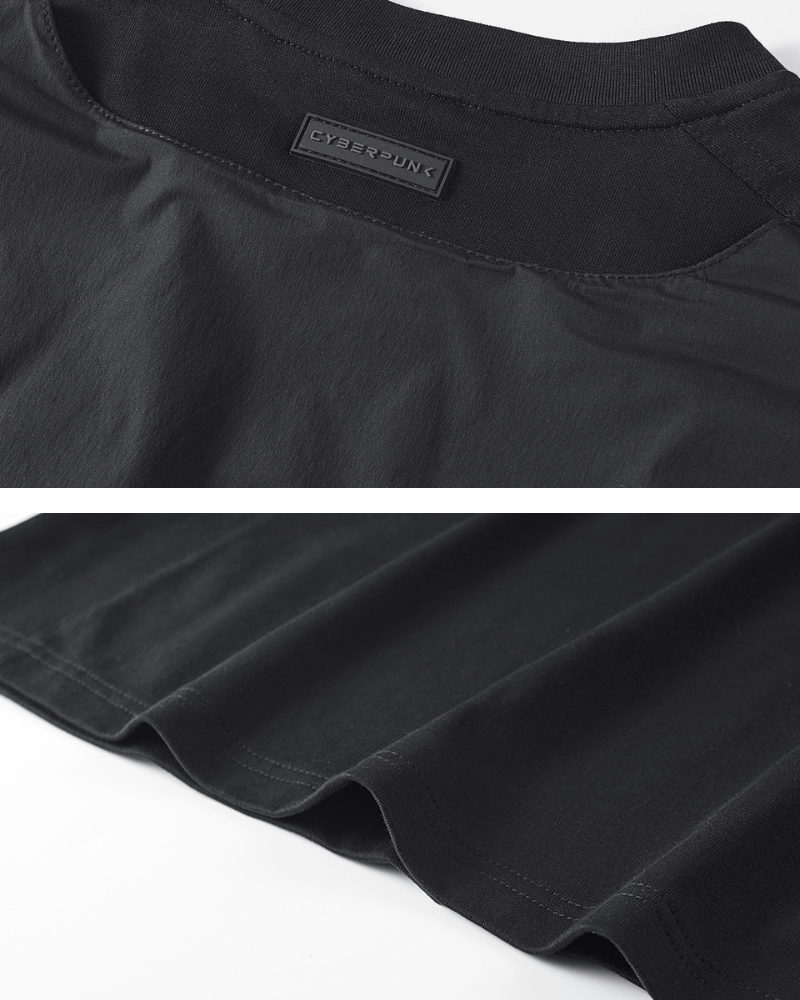 T-shirt Tech Tout-en-Un -  durabilité - T-shirt Techwear noir confortable et durable