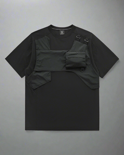 T-shirt Tech Tout-en-Un - esthétique techwear - T-shirt Techwear noir confortable et durable