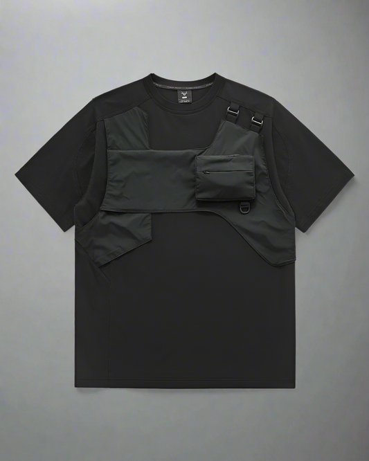 T-shirt Tech Tout-en-Un - esthétique techwear - T-shirt Techwear noir confortable et durable