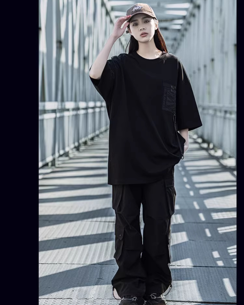 T-shirt Urbain Duo Stylé -  techwear - T-shirt Urbain Duo Stylé pour un look décontracté