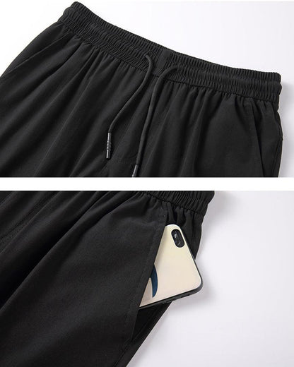 Joggers en Soie Noire Élégants