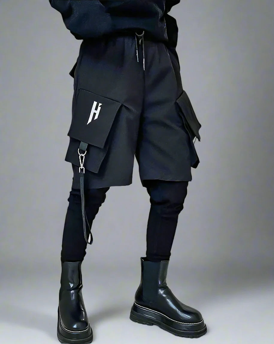 Pantalon Cargo Techwear Faux en Deux Pièces
