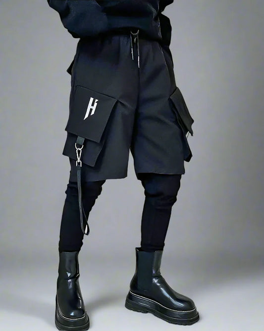 Pantalon Cargo Techwear Faux en Deux Pièces
