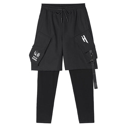 Pantalon Cargo Techwear Faux en Deux Pièces
