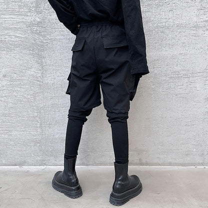 Pantalon Cargo Techwear Faux en Deux Pièces