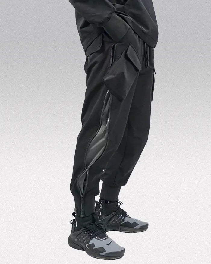 Pantalons Cargo Techwear avec Fermeture Éclair Latérale