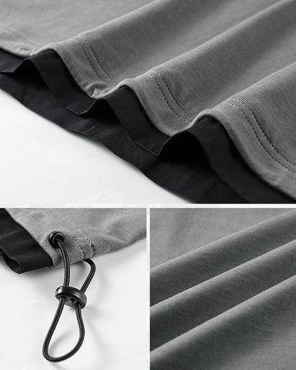 Tee-shirt à capuche essentiel avec poches - tee-shirt léger - Tee-shirt à capuche gris avec poche poitrine pratique