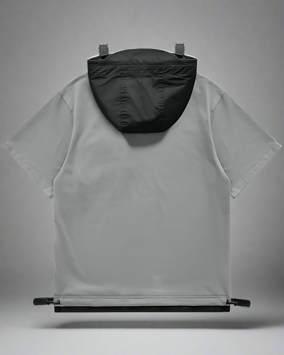 Tee-shirt à capuche essentiel avec poches - tee-shirt léger - Tee-shirt à capuche gris avec poche poitrine pratique