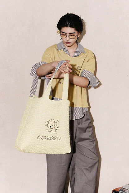 Tote Chic Réversible Matelassé -  broderie - Tote Chic Réversible Matelassé et à Carreaux
