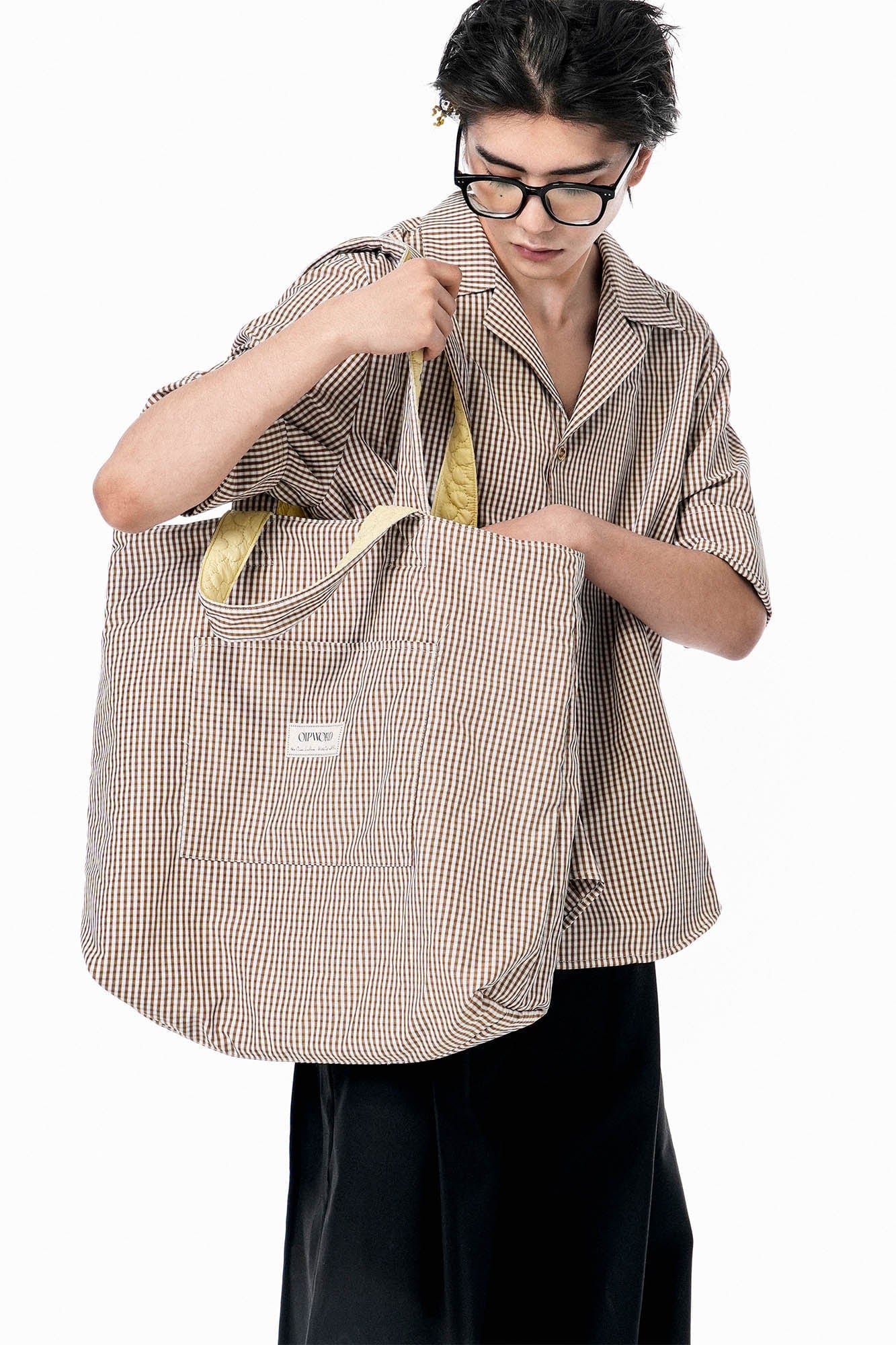 Tote Chic Réversible Matelassé -  carreaux - Tote Chic Réversible Matelassé et à Carreaux