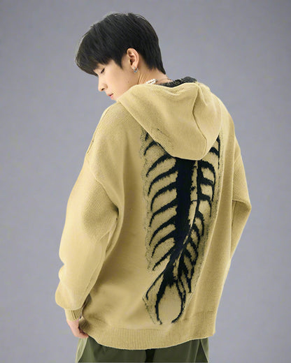 Sweat à capuche crâne urbain audacieux