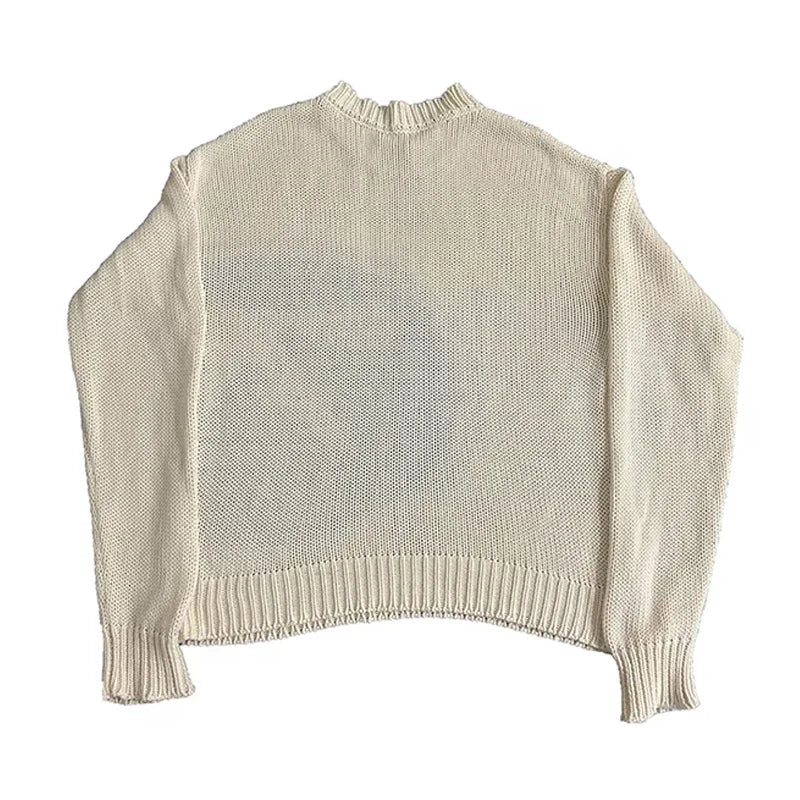 Tricot Crème - tricot - Tricot Crème au style Y2K pour un look rétro