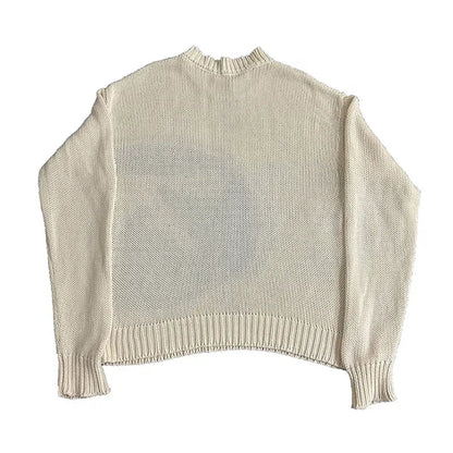 Tricot Crème - tricot - Tricot Crème au style Y2K pour un look rétro
