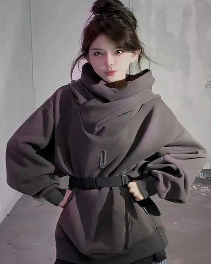 Hoodie Col Roulé Chic et Confortable