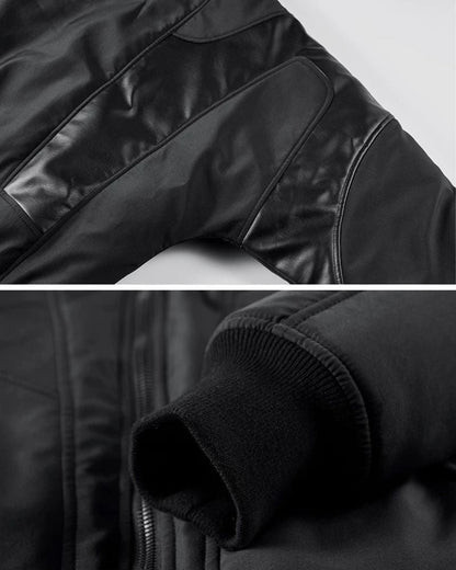 Veste Bomber Patchwork Confortable -  veste chaude - Veste Bomber Patchwork Confortable pour un Style Urbain