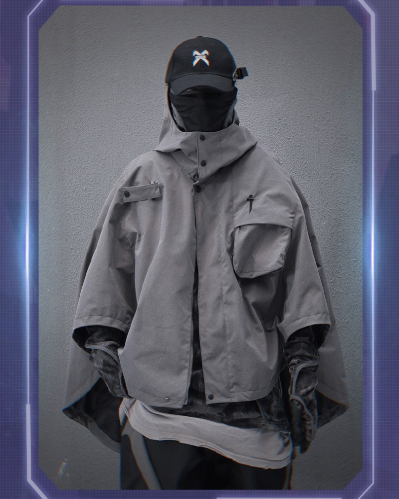 Veste Cape Tech Dynamique -  mode moderne - Veste Cape Tech Fonctionnelle au Style Moderne