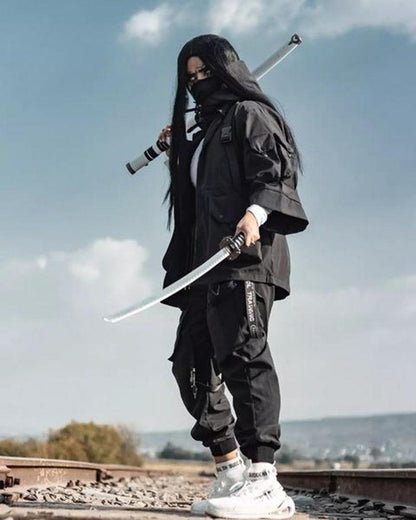Veste à Capuche Courte Tendance - veste techwear - Veste à Capuche Courte Élégante pour un Style Urbain