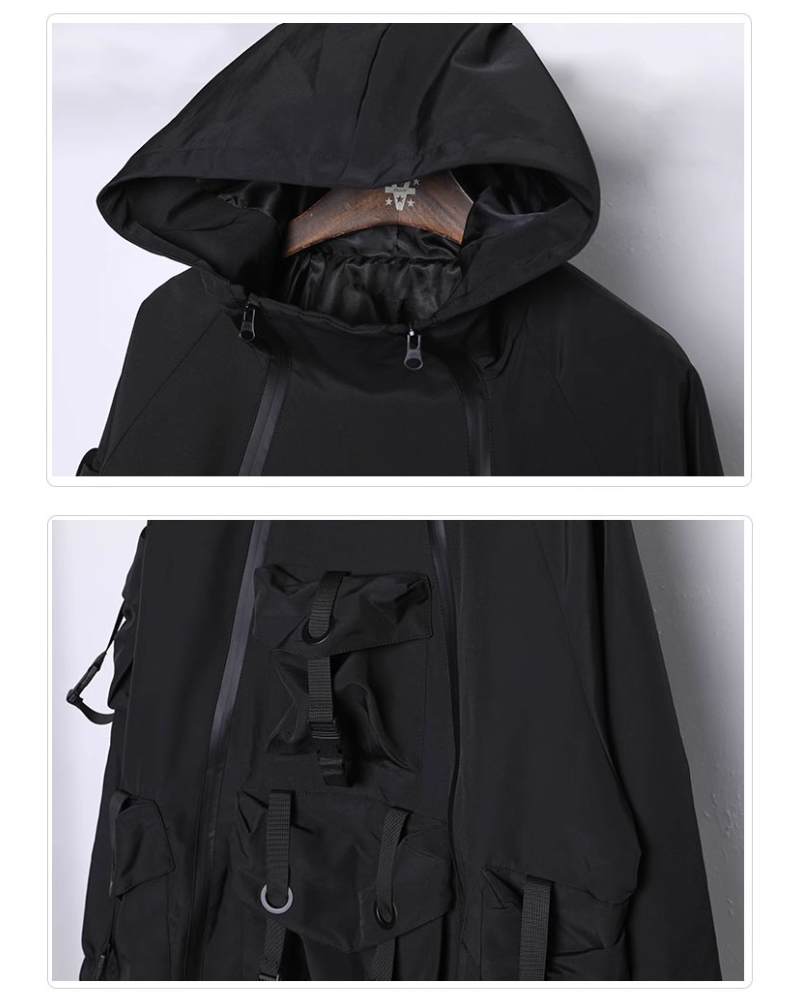 Veste à Capuche Cyberpunk Futuriste -  esthétique cyberpunk - Veste à Capuche Cyberpunk Ample et Fonctionnelle