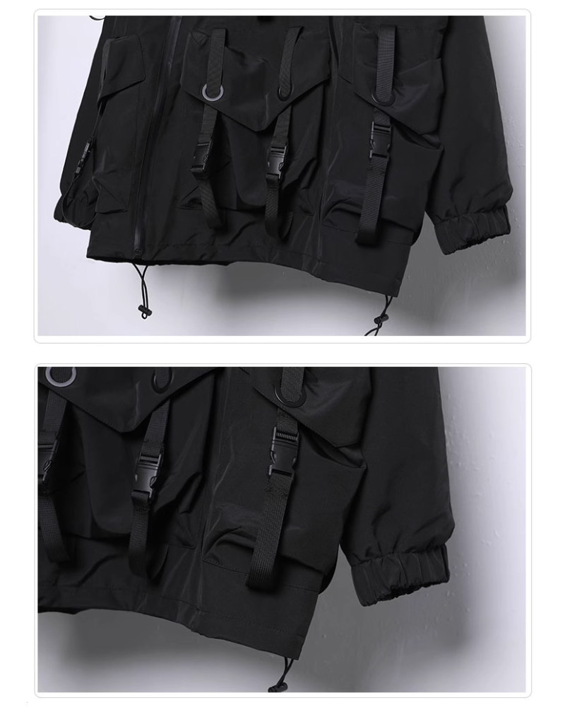 Veste à Capuche Cyberpunk Futuriste -  mode urbaine - Veste à Capuche Cyberpunk Ample et Fonctionnelle