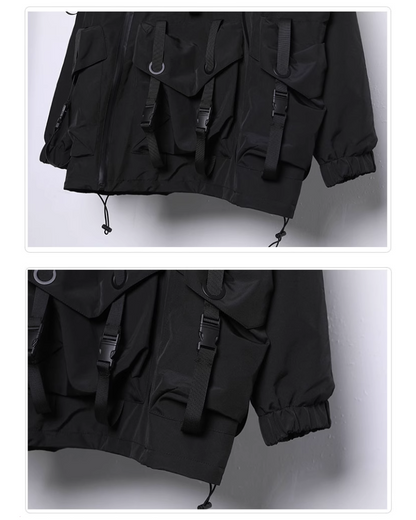 Veste à Capuche Cyberpunk Futuriste -  mode urbaine - Veste à Capuche Cyberpunk Ample et Fonctionnelle