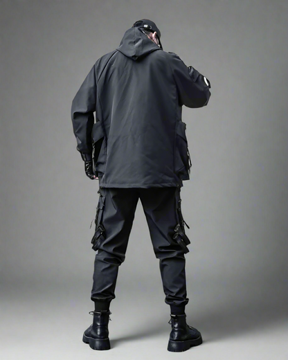 Veste à Capuche Cyberpunk Futuriste - veste cyberpunk - Veste à Capuche Cyberpunk Ample et Fonctionnelle