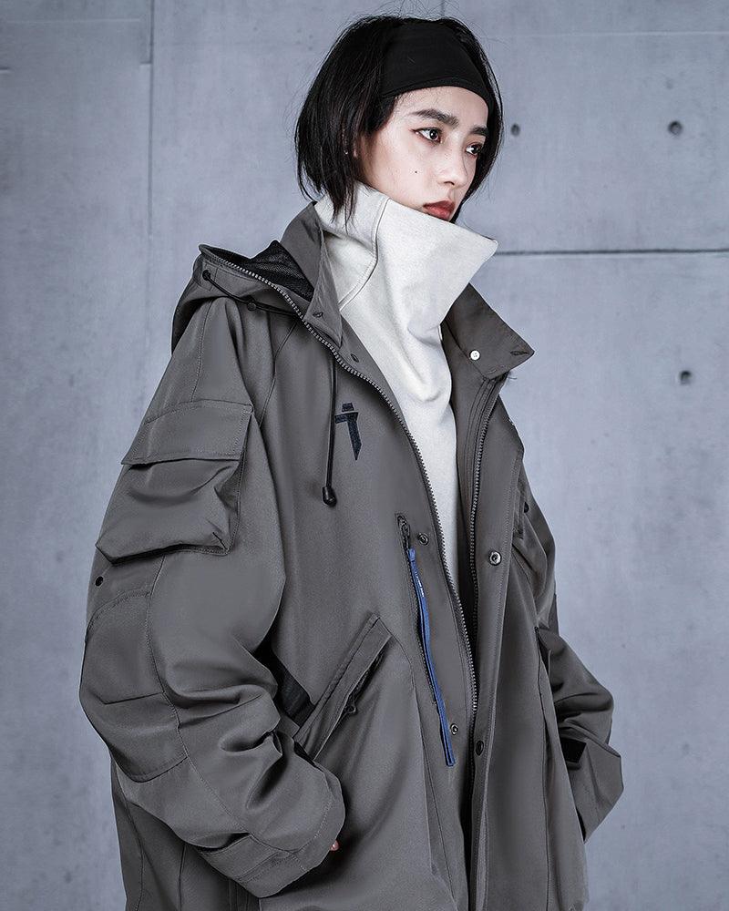 Veste à Capuche Cyberpunk Vibrante -  mode techwear - Veste à Capuche Cyberpunk Confortable et Élégante