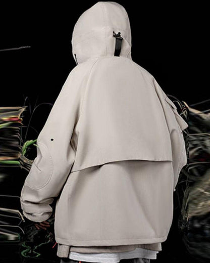 Veste à Capuche Cyberpunk Vibrante -  veste en polyester - Veste à Capuche Cyberpunk Confortable et Élégante