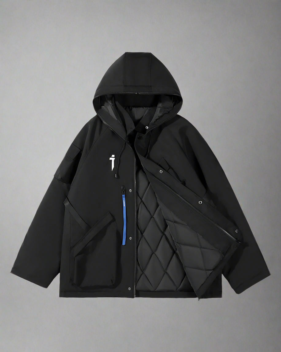 Veste à Capuche Cyberpunk Vibrante - veste techwear - Veste à Capuche Cyberpunk Confortable et Élégante