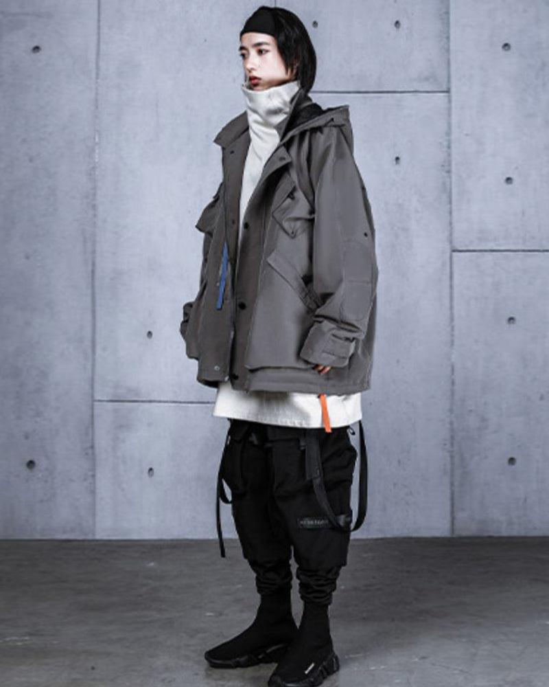 Veste à Capuche Cyberpunk Vibrante - veste urbaine élégante - Veste à Capuche Cyberpunk Confortable et Élégante