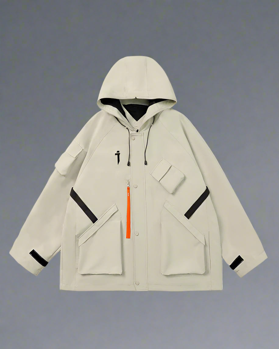 Veste à Capuche Cyberpunk Vibrante - veste urbaine élégante - Veste à Capuche Cyberpunk Confortable et Élégante