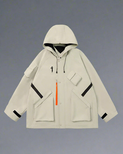 Veste à Capuche Cyberpunk Vibrante - veste urbaine élégante - Veste à Capuche Cyberpunk Confortable et Élégante