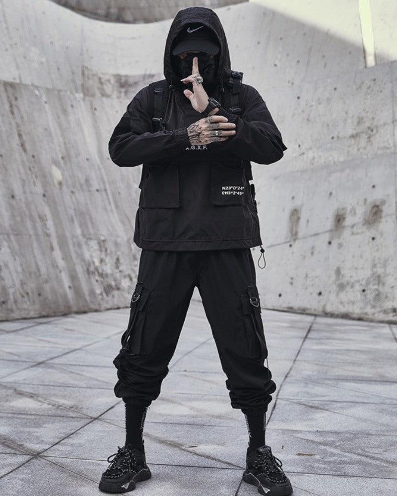 Veste à Capuche Polyvalente avec Poches -  poche - Veste à Capuche Noire Polyvalente avec Poches Pratiques