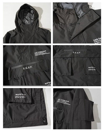 Veste à Capuche Polyvalente avec Poches - veste élégante - Veste à Capuche Noire Polyvalente avec Poches Pratiques