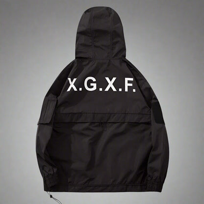 Veste à Capuche Polyvalente avec Poches -  veste urbaine - Veste à Capuche Noire Polyvalente avec Poches Pratiques