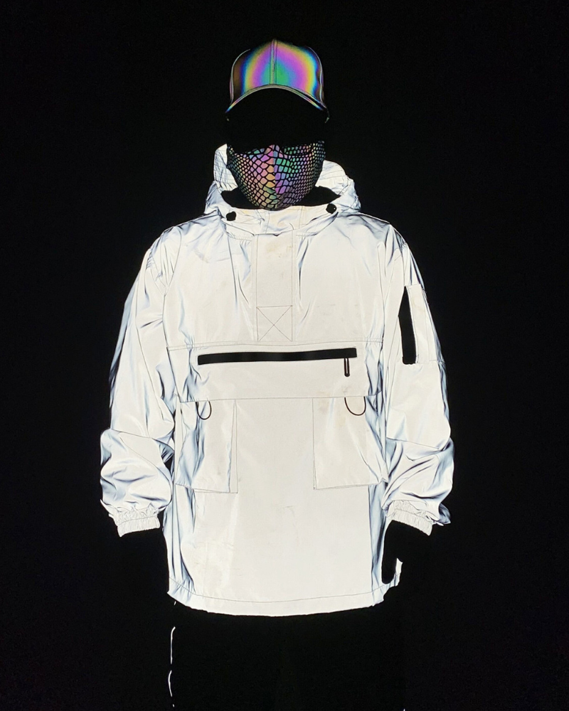 Veste à Capuche Réfléchissante Adaptative -  techwear - Veste à Capuche Réfléchissante pour Style Urbain