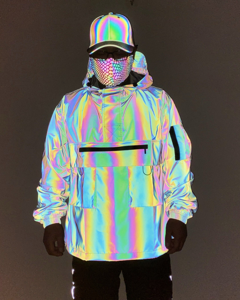 Veste à Capuche Réfléchissante Adaptative - veste réfléchissante - Veste à Capuche Réfléchissante pour Style Urbain